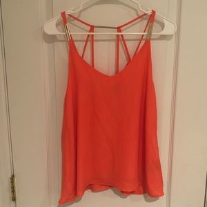 Coral Tank Top with Metallic Accents